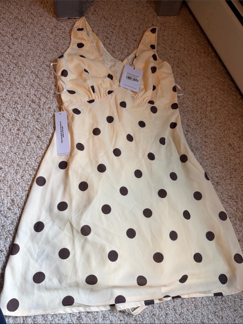 Princess Polly Yellow Polka Dot Mini Dress